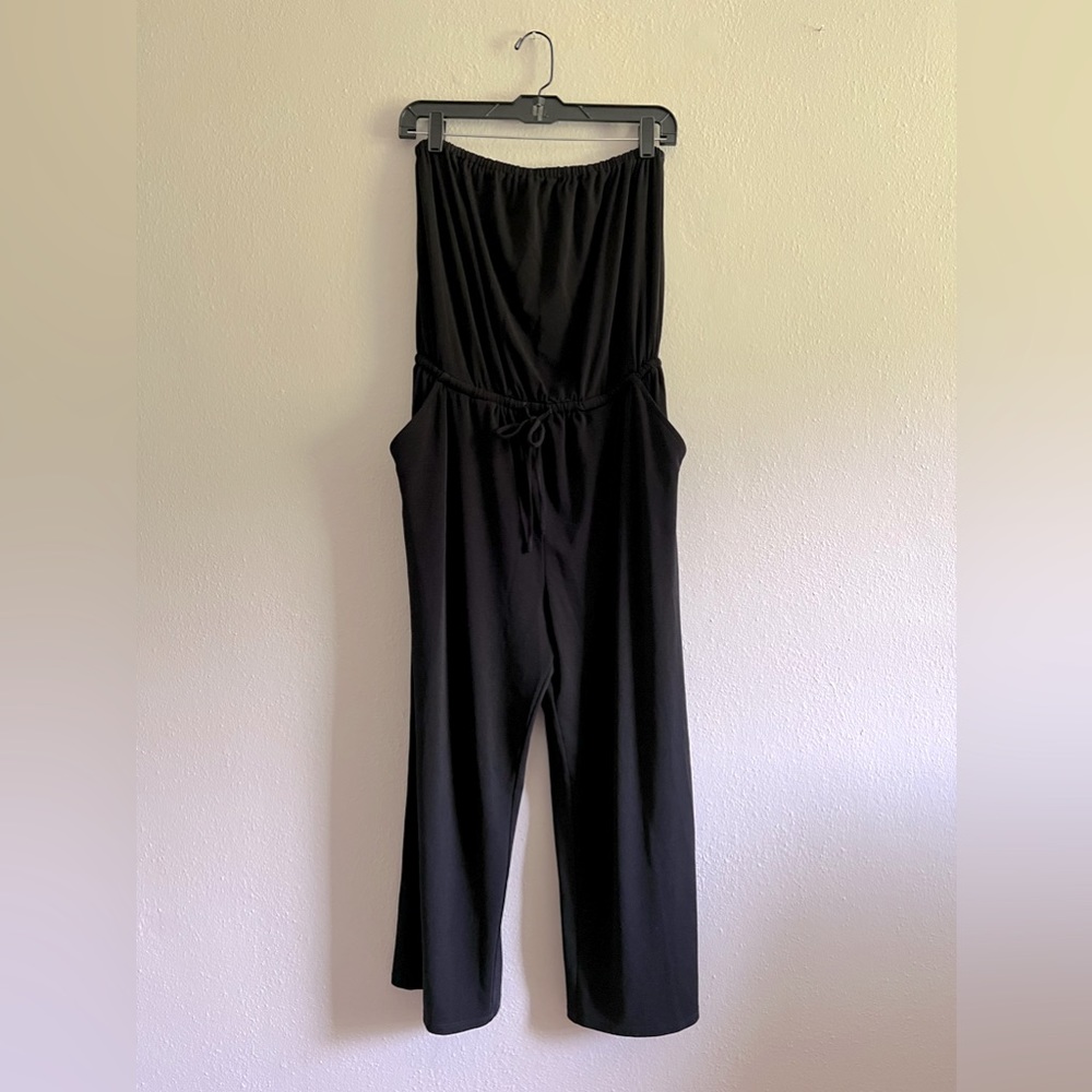 Strapless drawstring jumpsuit